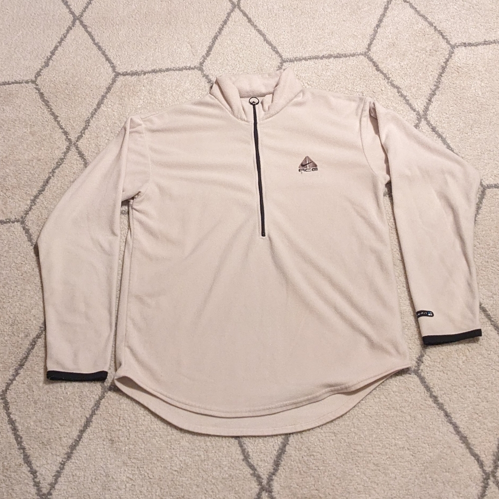 Nike ACG Men's Performance Half-Zip Jacket in Beige with Black Trim